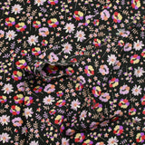Microfibre imprimée envole-toi violet et rouge fond noir