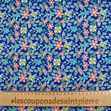 Microfibre imprimée Dakota fond bleu roi