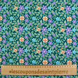 Microfibre imprimée Dakota fond turquoise foncé