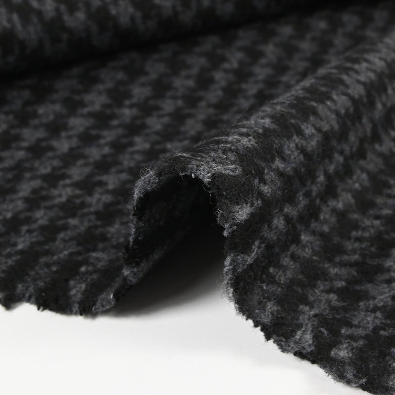 Laine mélangée pied-de-poule noir et anthracite