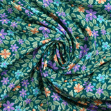 Microfibre imprimée Dakota fond turquoise foncé
