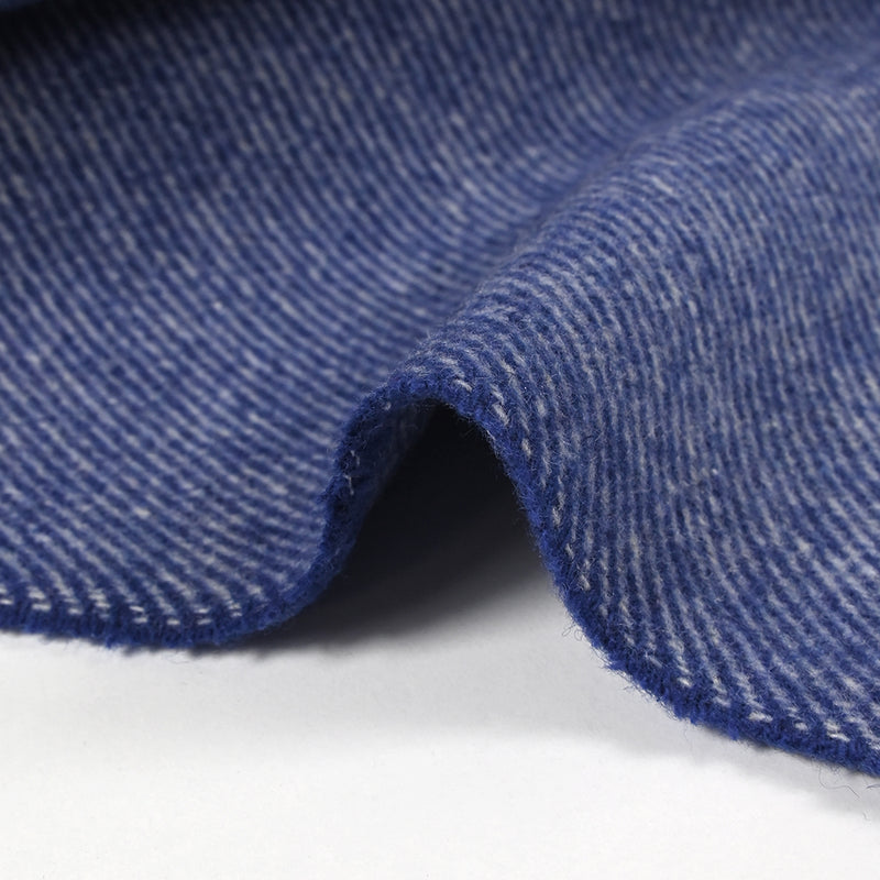 Sergé de laine mélangée bleu roi et blanc