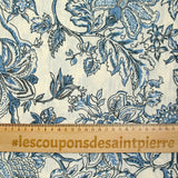 Crêpe imprimé murmure du bois lavande fond écru