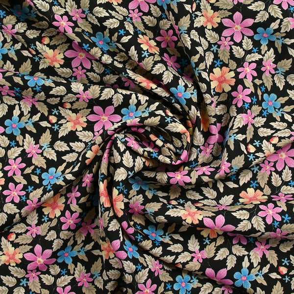 Microfibre imprimée Dakota fond noir