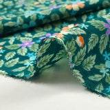 Microfibre imprimée Dakota fond turquoise foncé