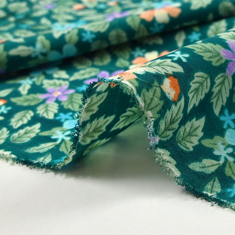 Microfibre imprimée Dakota fond turquoise foncé