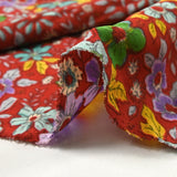 Microfibre imprimée Amanda fond rouge