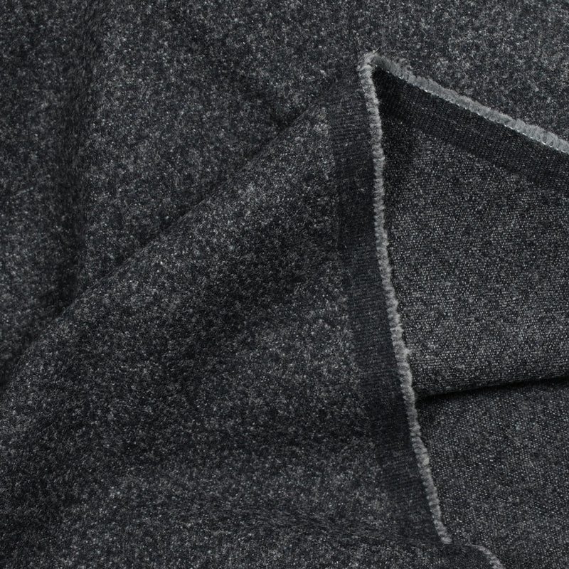 Tissu En Laine Mélangée Gris Chiné - Largeur 1,80 M, Longueur Au Mètre (stock 60 M) - Pour Vêtements, Manteaux - Neuf