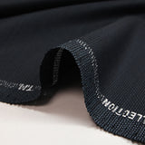 Tissu tailleur laine mélangée fantaisie bleu foncé et noir