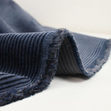 Velours côtelé coton élasthanne 3 mm bleu nuit