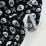 Coton imprimé skull party fond noir