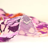 Crêpe imprimé fleurésia fond violet