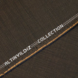 Tissu tailleur laine mélangée Oxford camel et marine