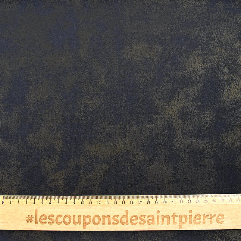 Maille polyester imprimée marbré fond bleu nuit