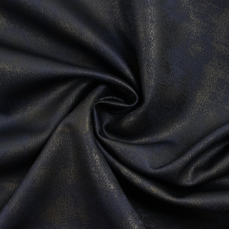 Maille polyester imprimée marbré fond bleu nuit