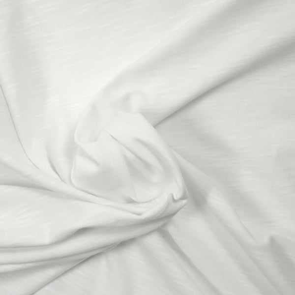 Jersey de coton flammé blanc neige