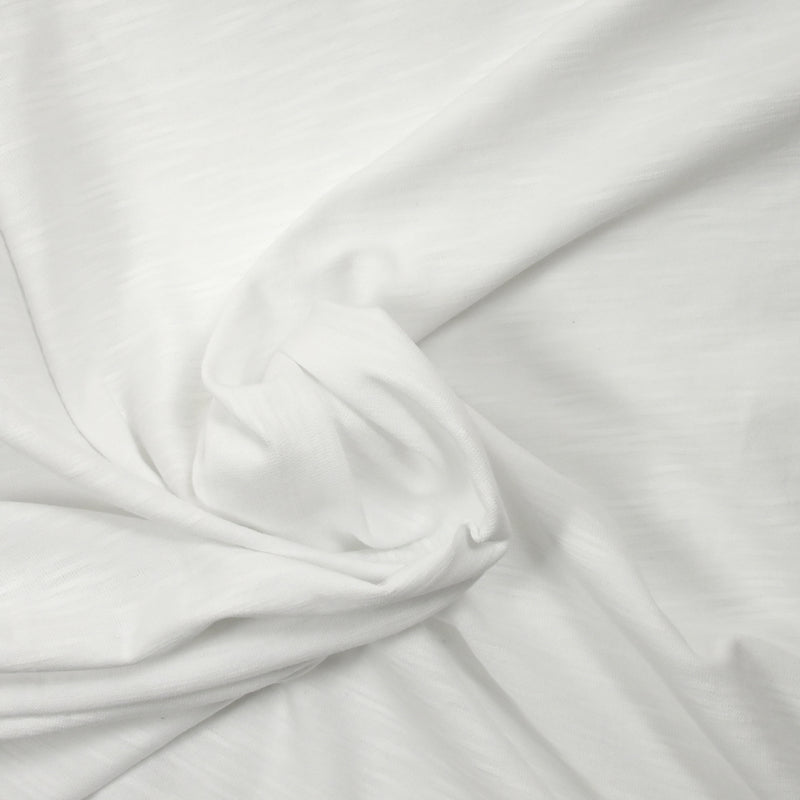 Jersey de coton flammé blanc neige