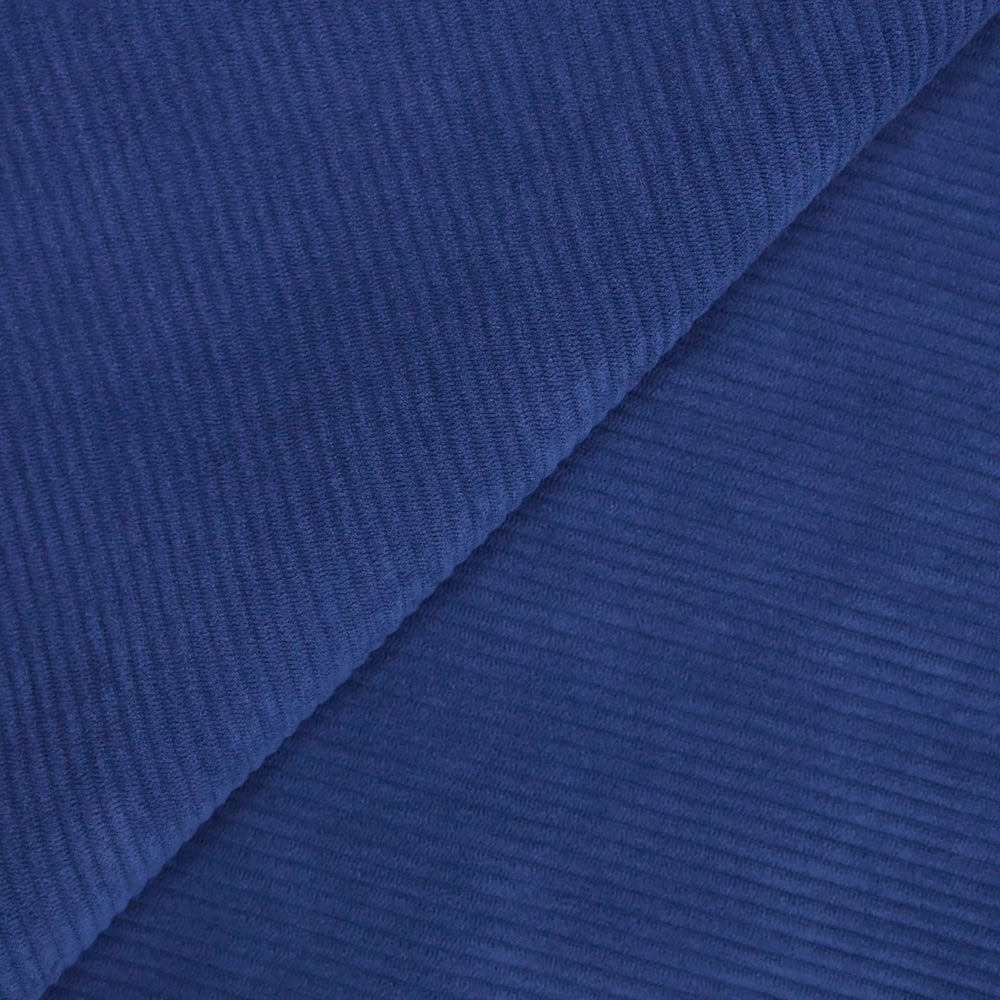 Velours polyester côtelé saphir – Les Coupons de Saint-Pierre