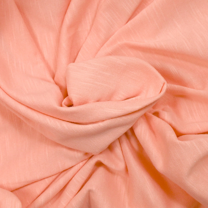 Jersey de coton flammé rose saumon