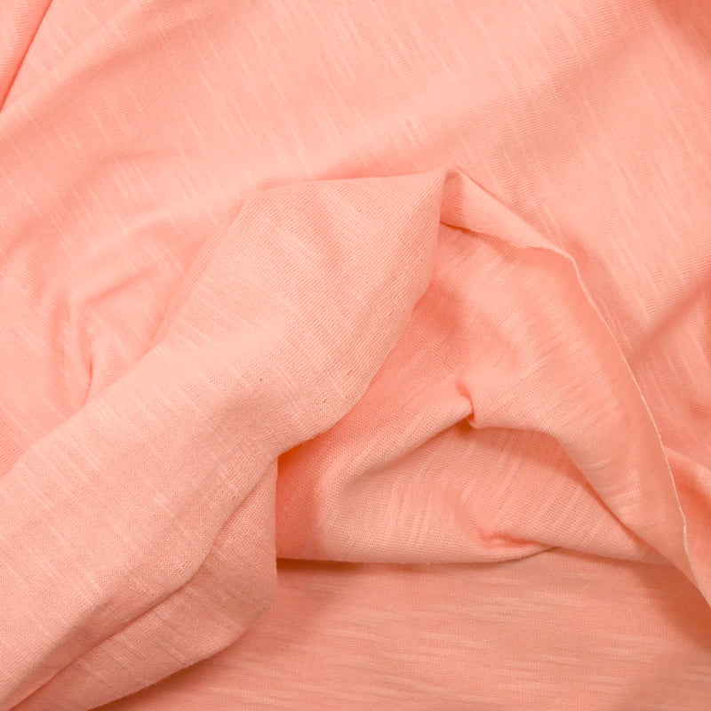 Jersey de coton flammé rose saumon