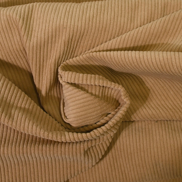 Velours côtelé polyester 3 mm beurre cacahuète