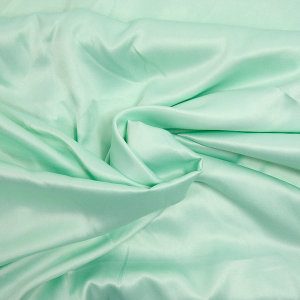 Satin polyester fin vert d'eau