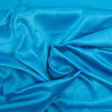 Satin polyester fin bleu azur