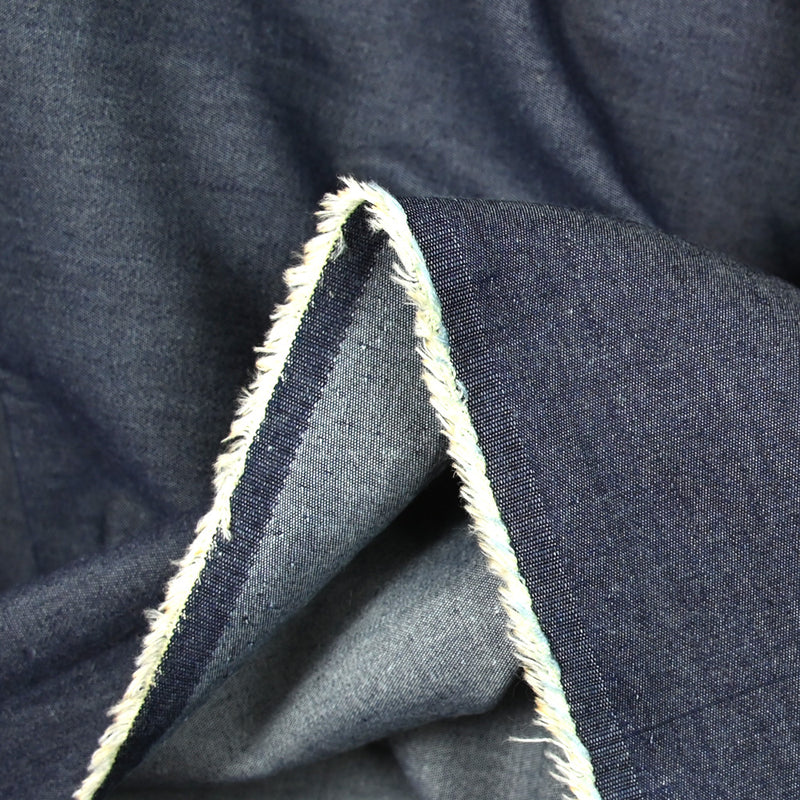 Chambray de coton marine