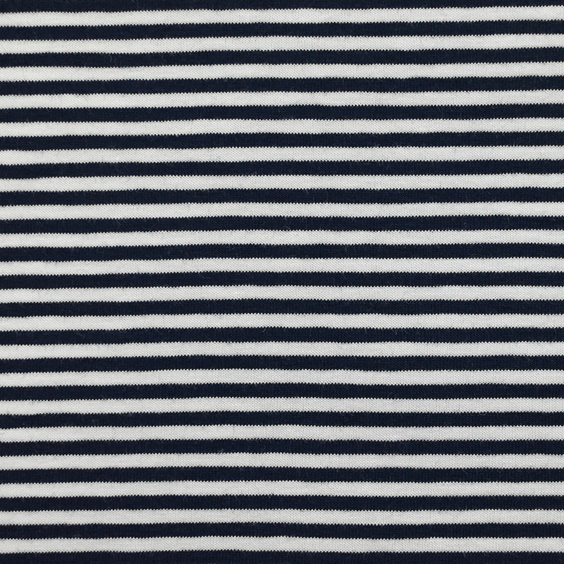 Jersey de coton rayé marinière bleu nuit et blanc