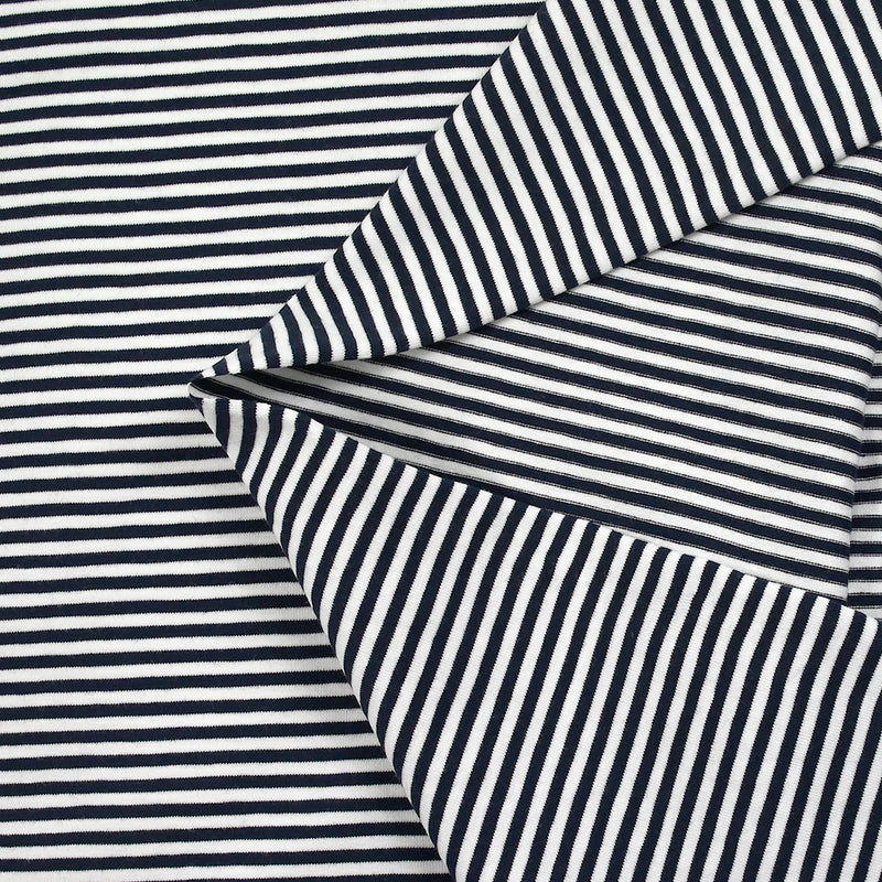 Jersey de coton rayé marinière bleu nuit et blanc