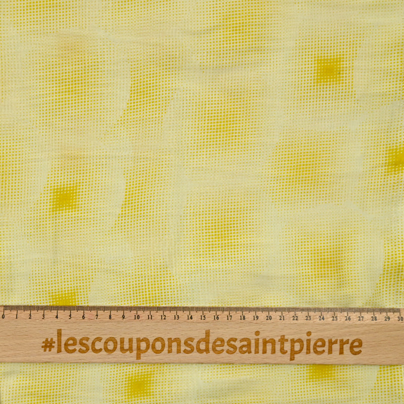 Voile coton et soie jaune pointillé