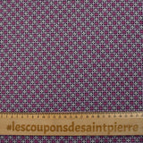 Maille de coton fine pixel de fleurs magenta