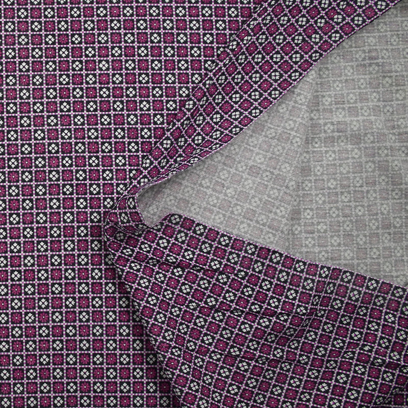 Maille de coton fine pixel de fleurs magenta