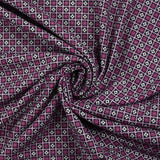Maille de coton fine pixel de fleurs magenta