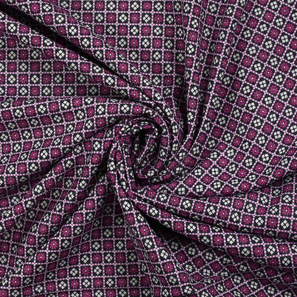 Maille de coton fine pixel de fleurs magenta