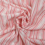 Voile de coton rayé rouge et blanc