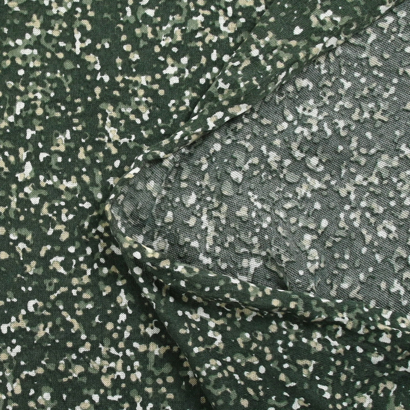 Jersey de coton fin imprimé terrazzo vert
