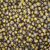 Jersey de coton froissé imprimé pois dessinés fond marron