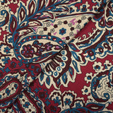 Satin polyester imprimé Pondicherry fond bordeaux