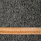 Laine mélangée chevrons 15mm noir et blanc cassé