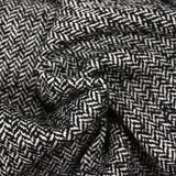 Laine mélangée chevrons 15mm noir et blanc cassé