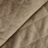 Velours de polyester côtelé matelassé envers sherpa taupe