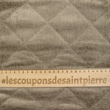 Velours de polyester côtelé matelassé envers sherpa taupe