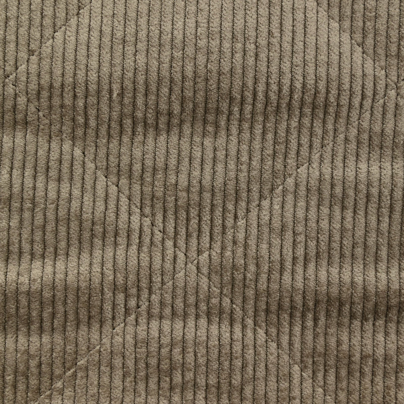 Velours de polyester côtelé matelassé envers sherpa taupe