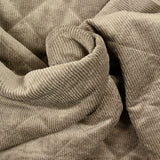 Velours de polyester côtelé matelassé envers sherpa taupe