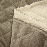Velours de polyester côtelé matelassé envers sherpa taupe