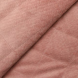 Velours de polyester côtelé matelassé envers sherpa vieux rose