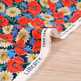Coton liberty ® Myria rouge fond marine au mètre