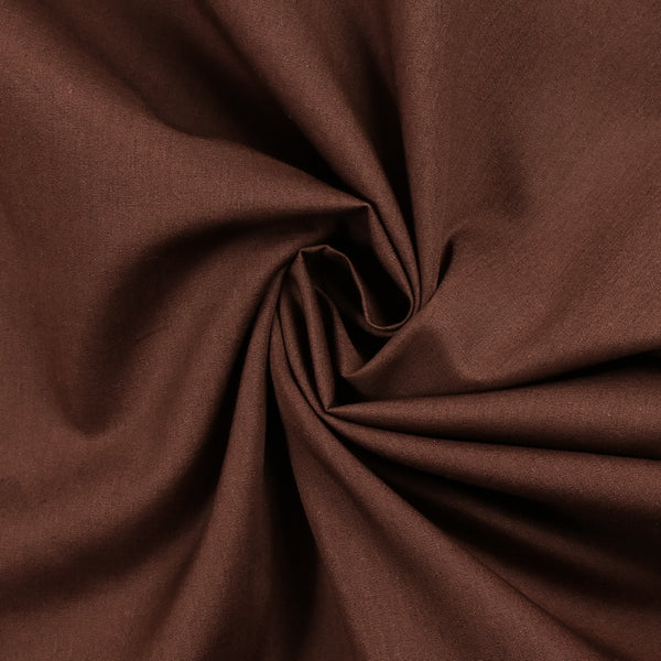 Popeline de coton marron