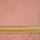 Velours de polyester côtelé matelassé envers sherpa vieux rose